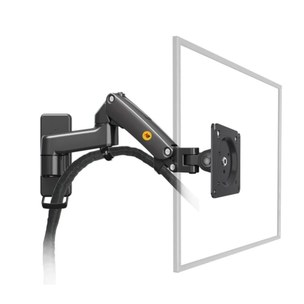 NB North Bayou F150 17"-35" Gas Spring Full Motion Wall Monitor Mount Single Arm 3-12KG