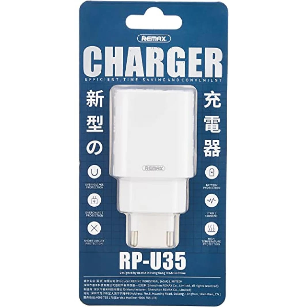 Remax RP-U35 Simple Series Dual USB Adapter EU - White