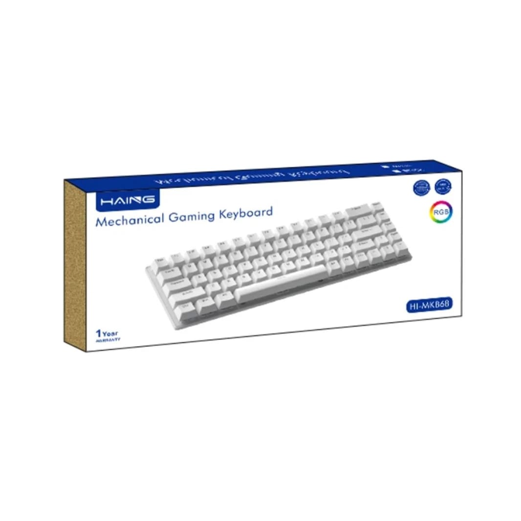 لوحة مفاتيح ألعاب ميكانيكية سلكية HAING HI-MKB68-BK - أبيض