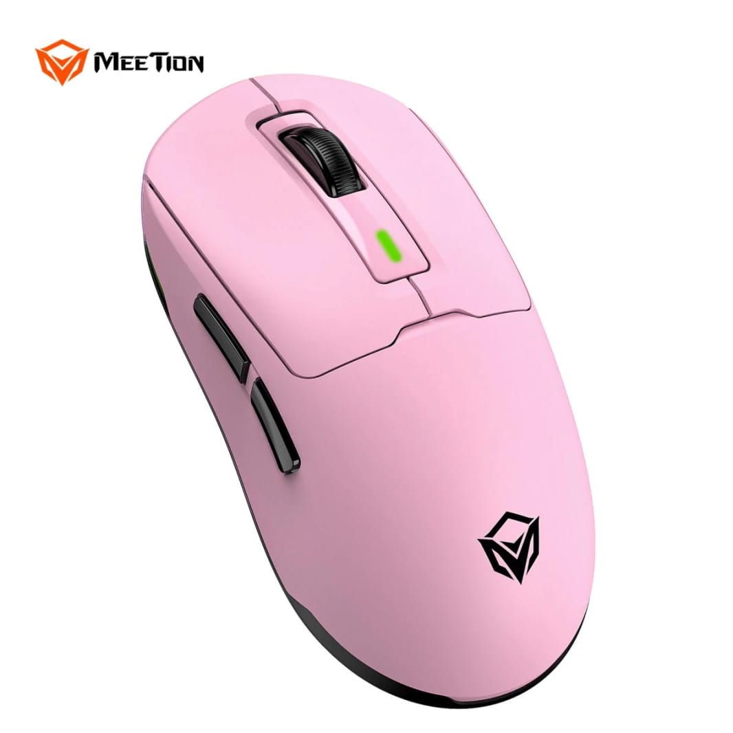 Meetion Air GW24 2.4G Bluetooth & Wired Gaming Mouse -Pink
