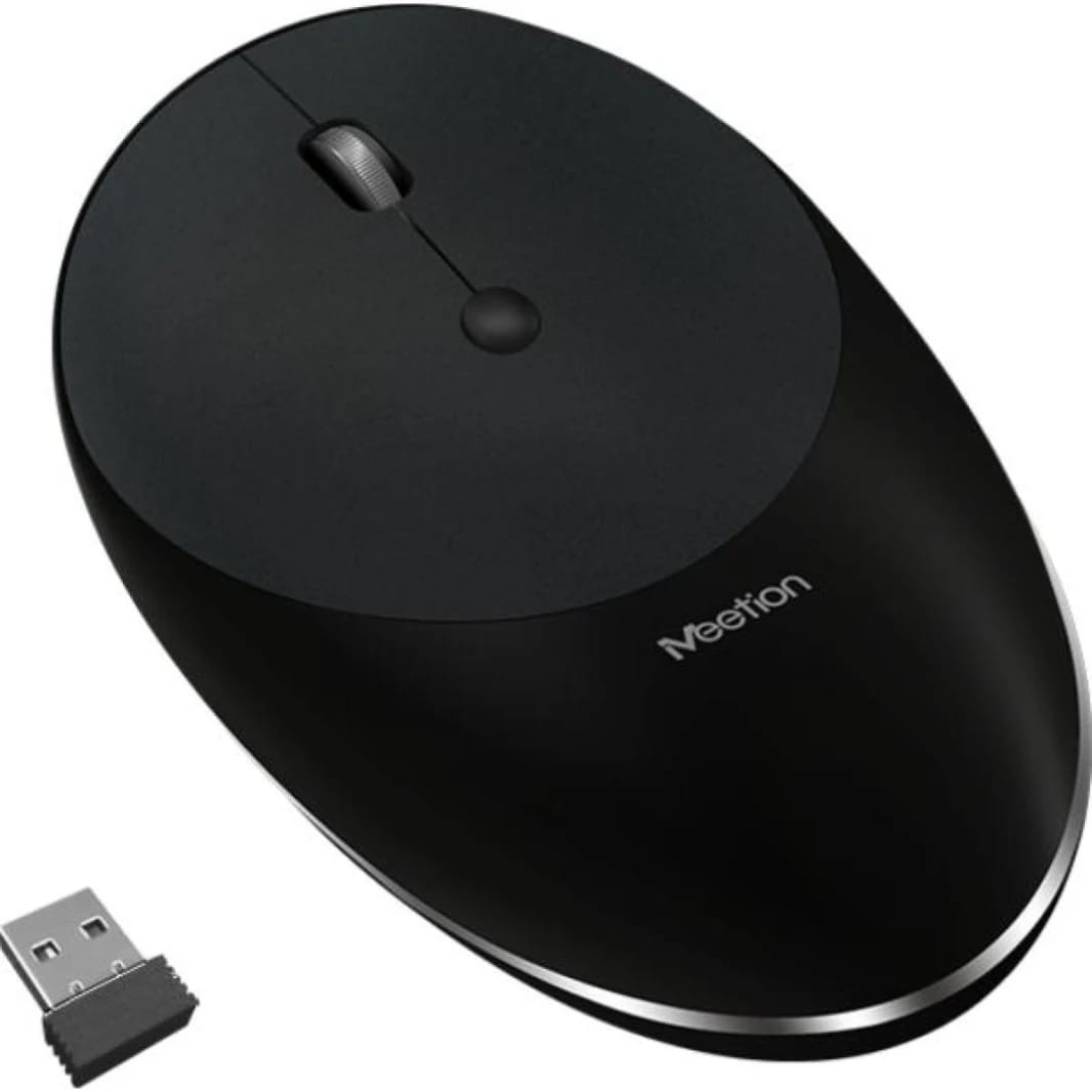 MeeTion MT-R600 2.4g Slim Rechargeable Silent Wireless Mouse -Black