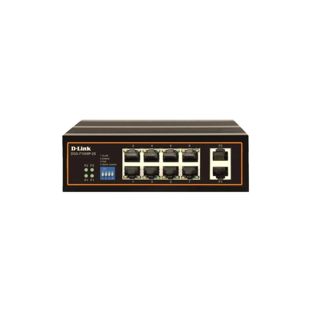 D-Link DGS-F1008P-2S 8 Port Unmanaged Industrial Gigabit PoE Switch