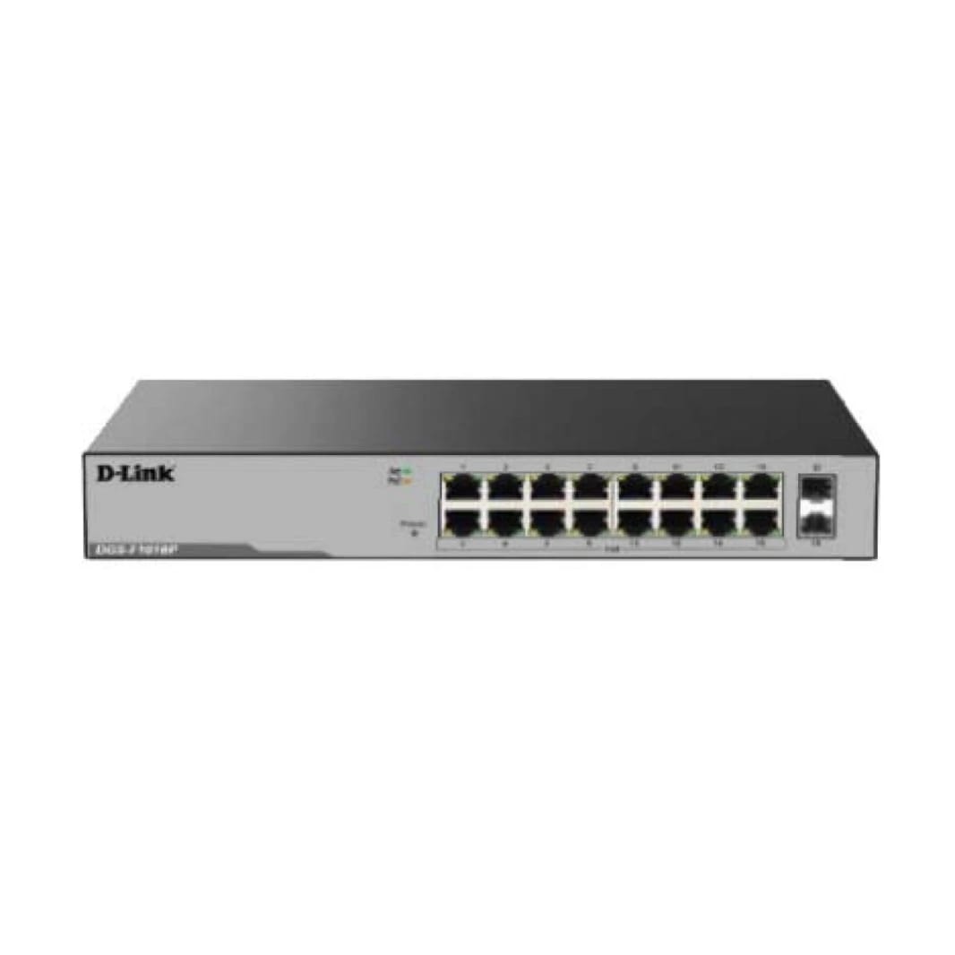 D-Link DGS-F1016P 16 Port Gigabit Unmanaged POE Switch with 2 SFP ports 250 watts
