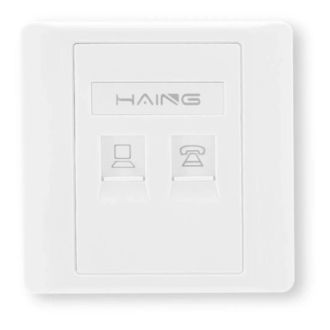 لوحة جدارية HAING HI-WP01 لمنفذي RJ45 بحجم 8.6x8.6 سم