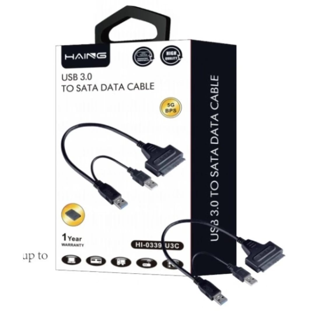 HAING HI-0339-U3C USB 3.0 TO SATA SSD Hard Disk Driver Power cable