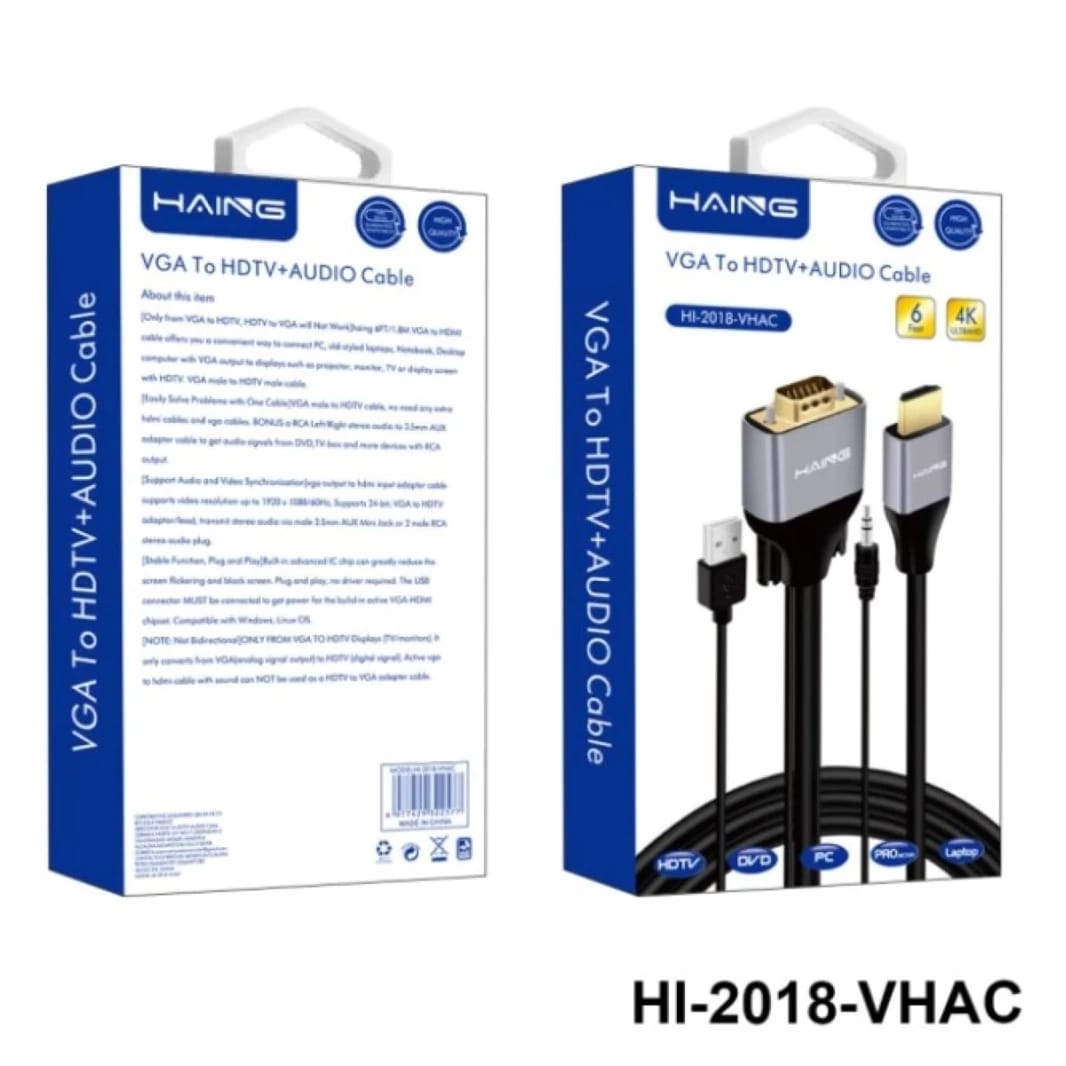 HAING HI-2018-VHAC VGA TO HDTV+AUDIO Cable 1.8M