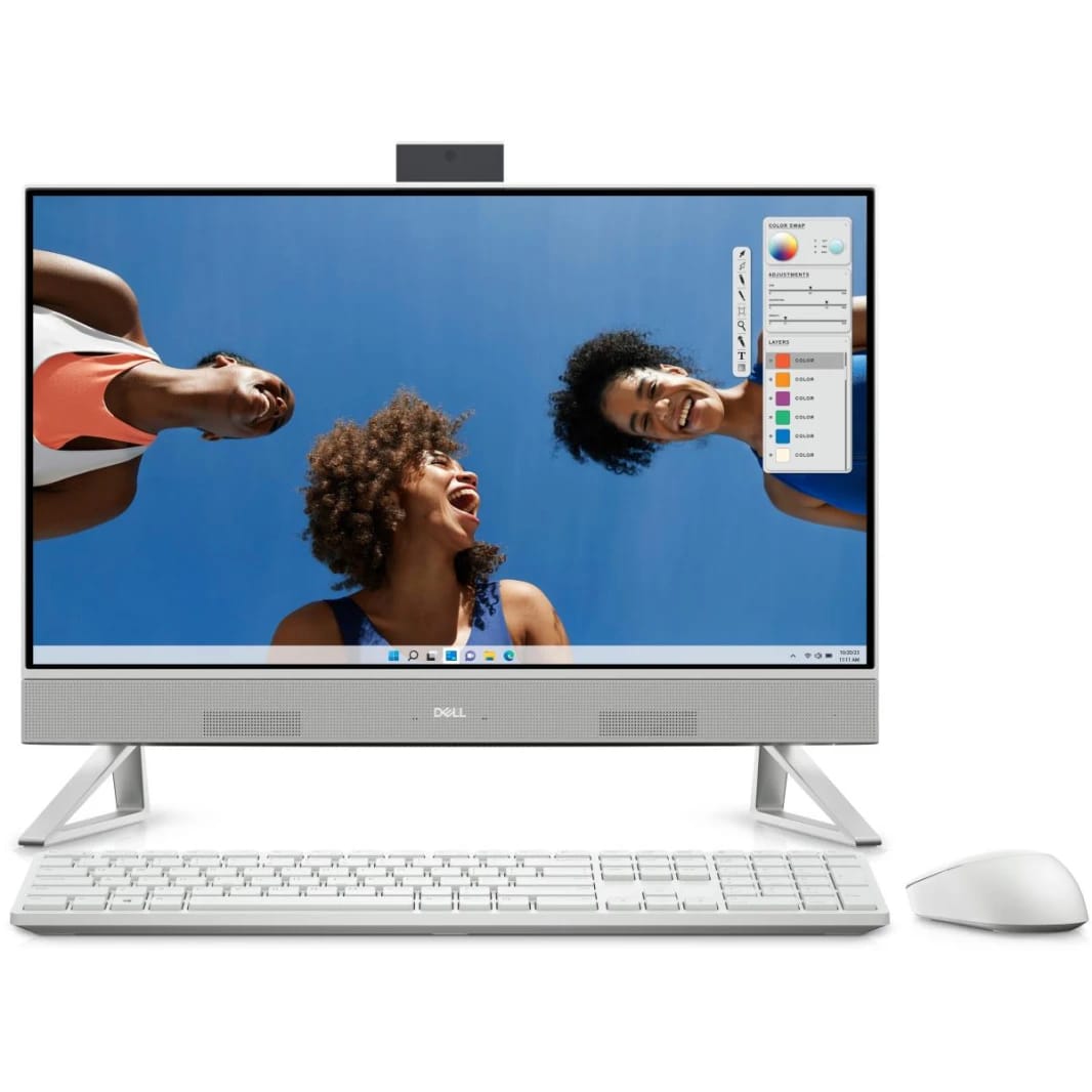 كمبيوتر مكتبي متكامل Dell Inspiron 5420 – شاشة لمس 24 بوصة IPS FHD، معالج Intel Core i7 الجيل 13، ذاكرة 16 جيجابايت، تخزين 512 جيجابايت SSD، ويندوز 11 هوم، أبيض لؤلؤي