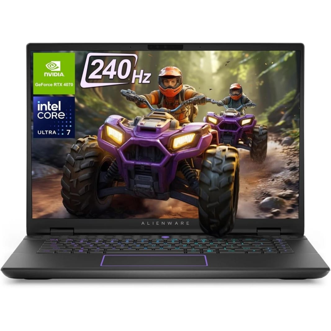 Dell Alienware M16 R2 Dark Metallic Moon Gaming Laptop, 16.0" QHD+ 2.5K (2560x1600) 240Hz IPS, Intel Core Ultra 7 Processor 155H ,Nvidia RTX 4070 8GB GDDR6, 16GB DDR5 RAM, 1TB M.2 NVMe, Windows 11 Home,