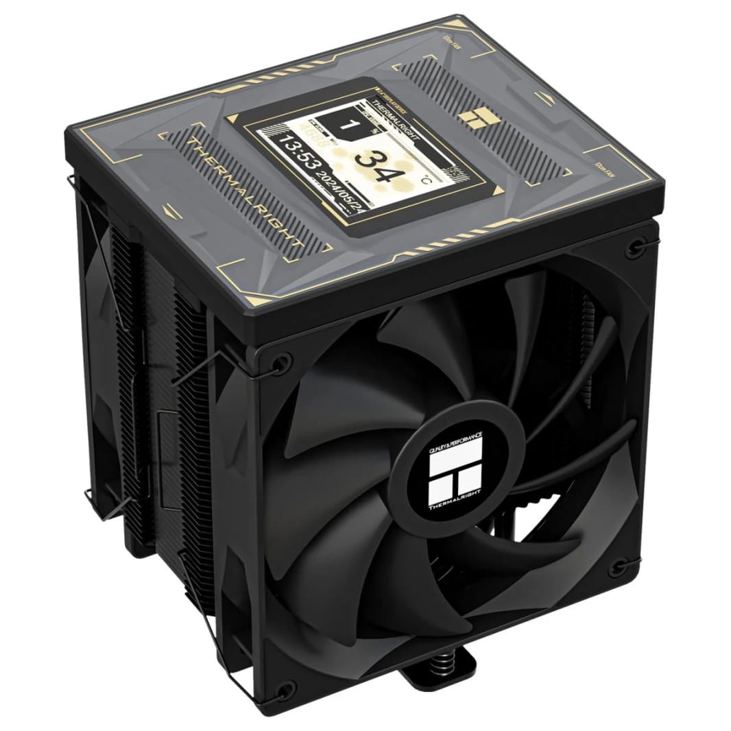 Thermalright Burst Assassin 120 Vision BLACK CPU Air Cooler, Square IPS 2.4" LCD Display, Single Tower w/ 6x 6mm Heat Pipes & High Performance Dual Fan