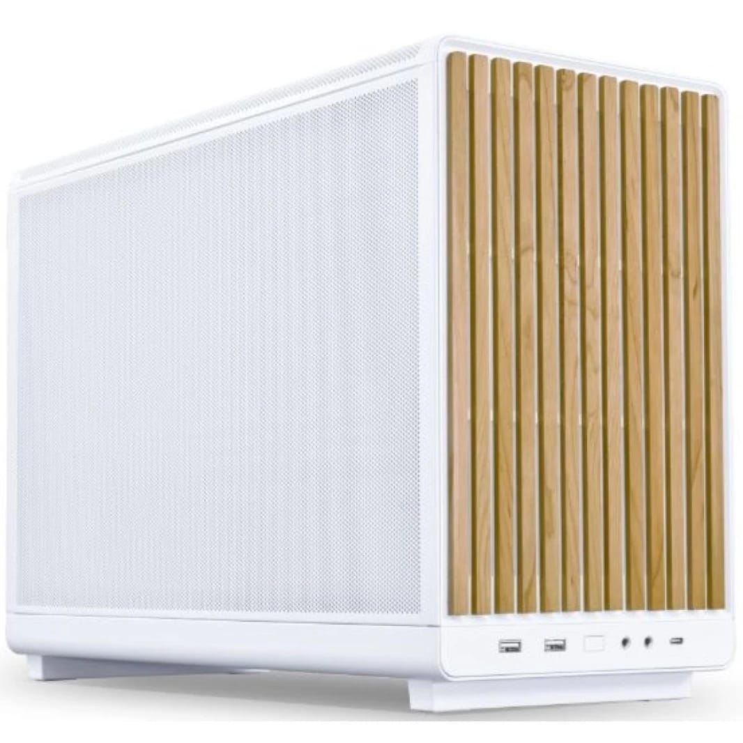 Lian Li A3-mATX Wood Edition (White) Micro Form Factor Minimalistic Sleek & Compact Mini Tower Gaming Case, Ventilated Steel Mesh Design (Top & Side) w/ USB 3.1 Type-C