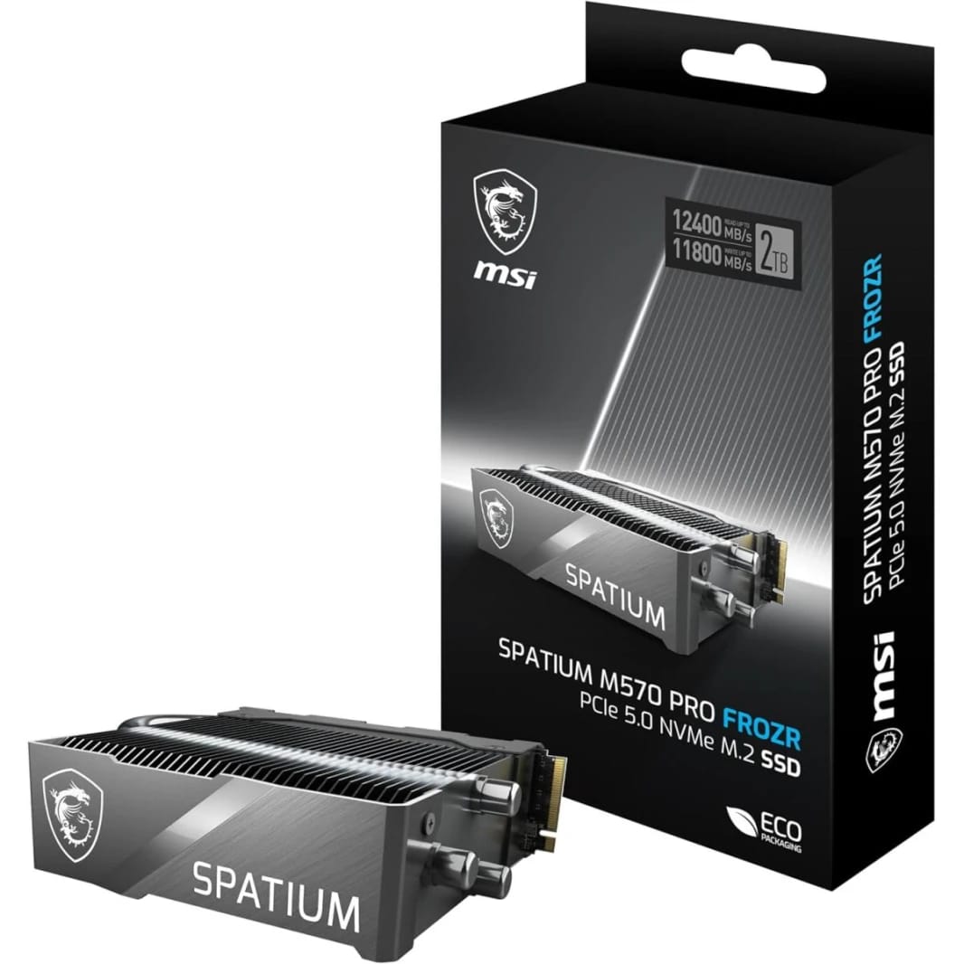 MSI SPATIUM M570 PRO 2TB Gen5 PCIe 5.0 NVMe M.2 SSD FROZR, 3D NAND - Sequential Read/Write (12400/11800 MB/s)
