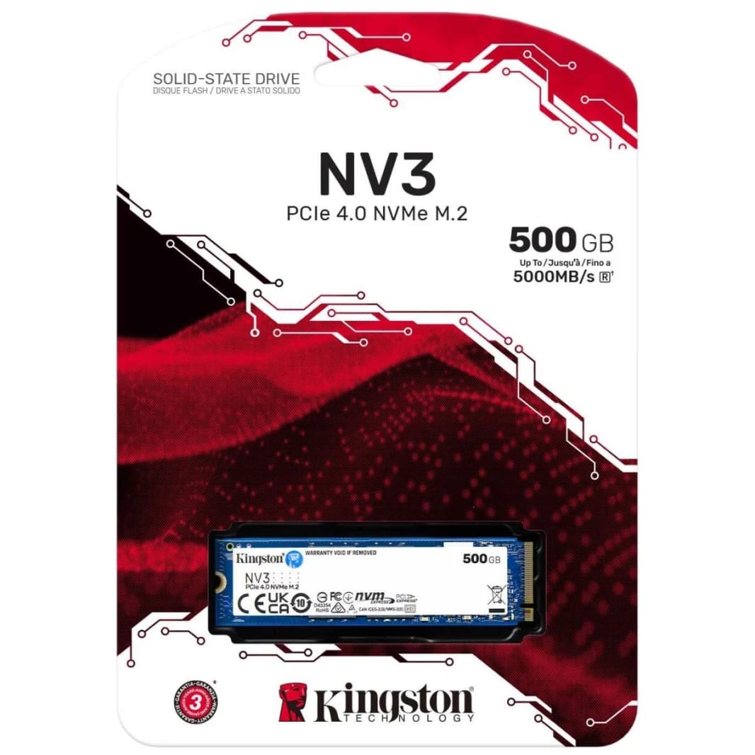 قرص تخزين Kingston NV3 M.2 NVMe PCIe 4.0 SSD سعة 500 جيجابايت