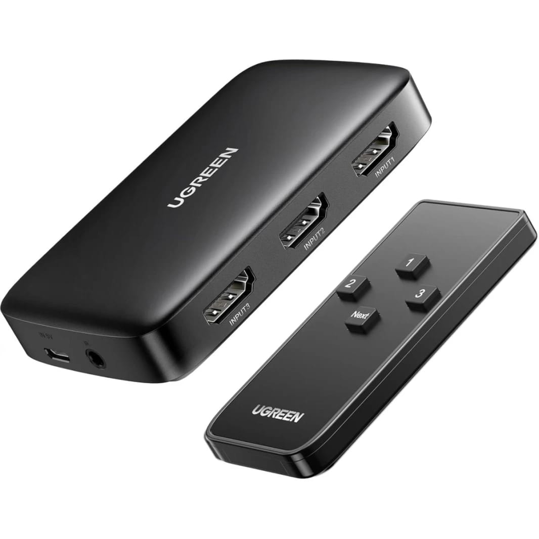 UGREEN HDMI Switch 3 in 1 Out 4K HDMI Splitter with Remote Supports HDR CEC 3D HDCP1.4 HDMI 3 Port Box Hub 4K 30Hz, Compatible with PS5 PS4 Xbox Fire Stick Roku Apple TV PC