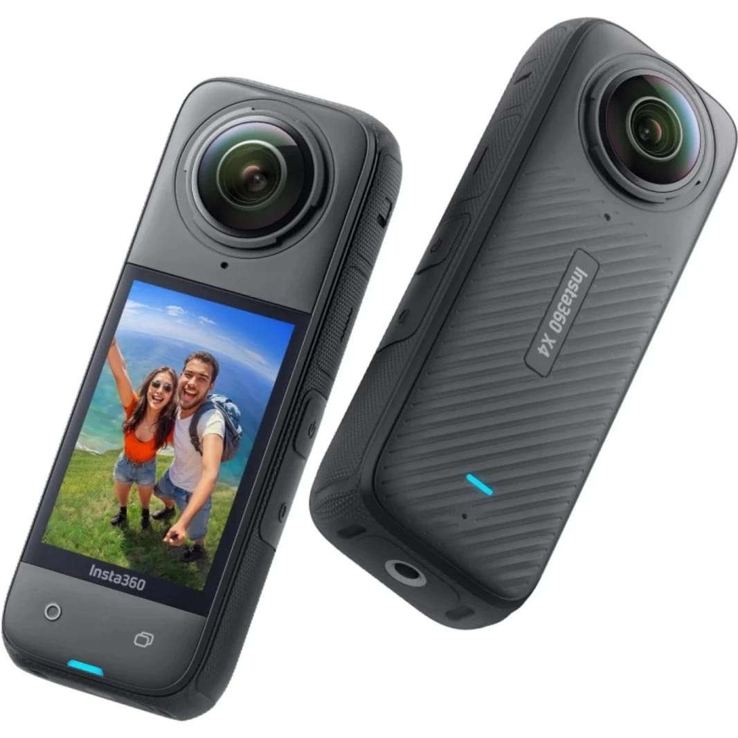 Insta360 X4 Motorcycle Handlebar - Waterproof 8K 360 Action Camera, 4K Wide-Angle Video, Invisible Selfie Stick Effect, Removable Lens Guards, 135 Min Battery Life, AI Editing,