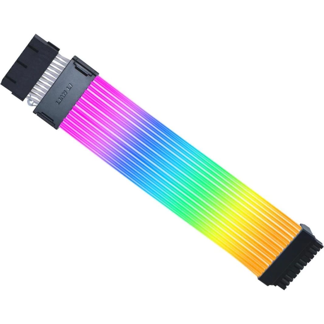 Lian Li Strimer Wireless 24P Addressable RGB Extension Cables For 24-Pin Motherboard, L-wireless Sync w/ Included 2.4GHz Controller, L-Connect 3 Software For Complete Control,