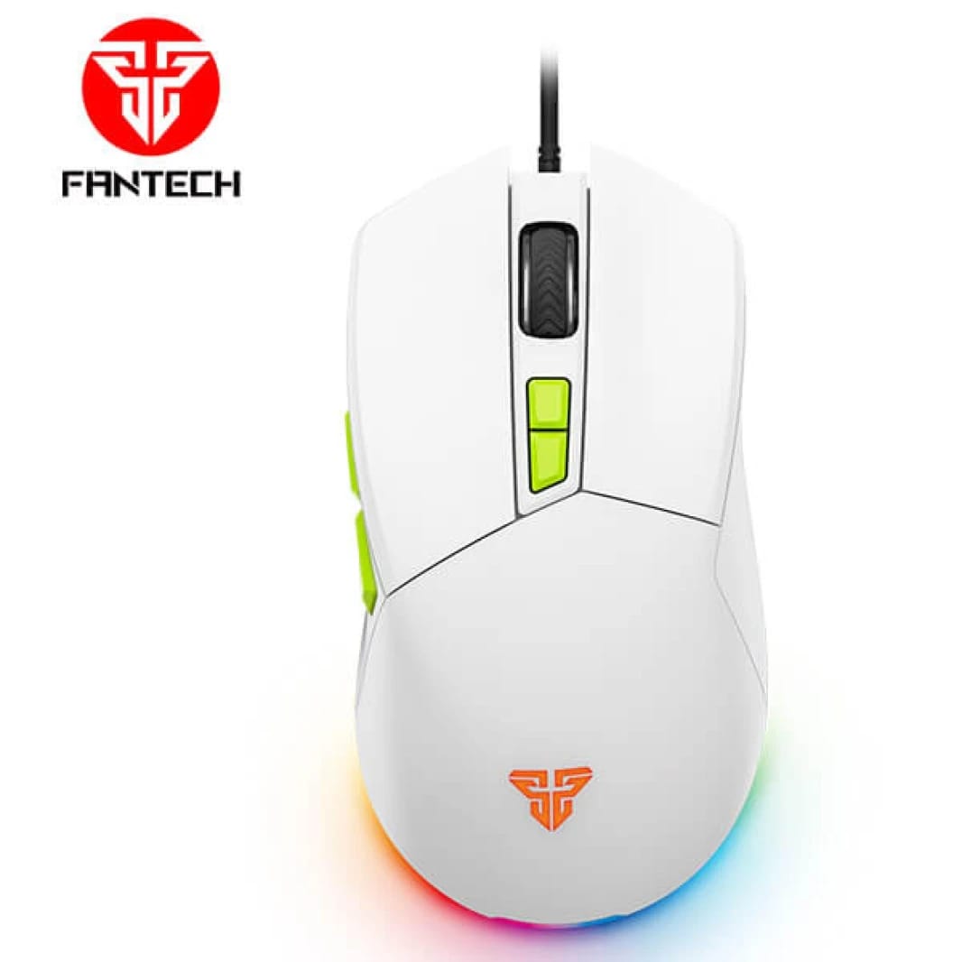 FANTECH PHANTOM II VX6 RGB Optical Wired (White) Gaming Mouse, 7200 DPI, 7 Programmable Buttons