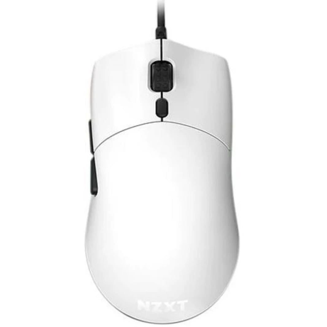 NZXT Lift Lightweight Ambidextrous RGB Optical Mouse 16K DPI, 67g w/ Omron Mechanical Switches & Low-Drag Cable -White