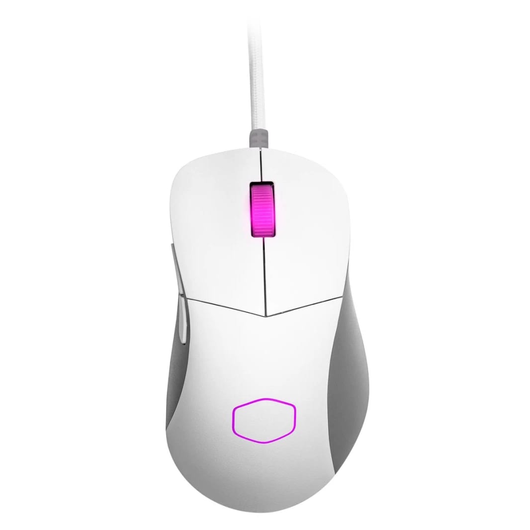 Cooler Master MM730 RGB 48g Lightweight 16,000 DPI Optical Sensor,Wired Gaming Mouse-Matte White