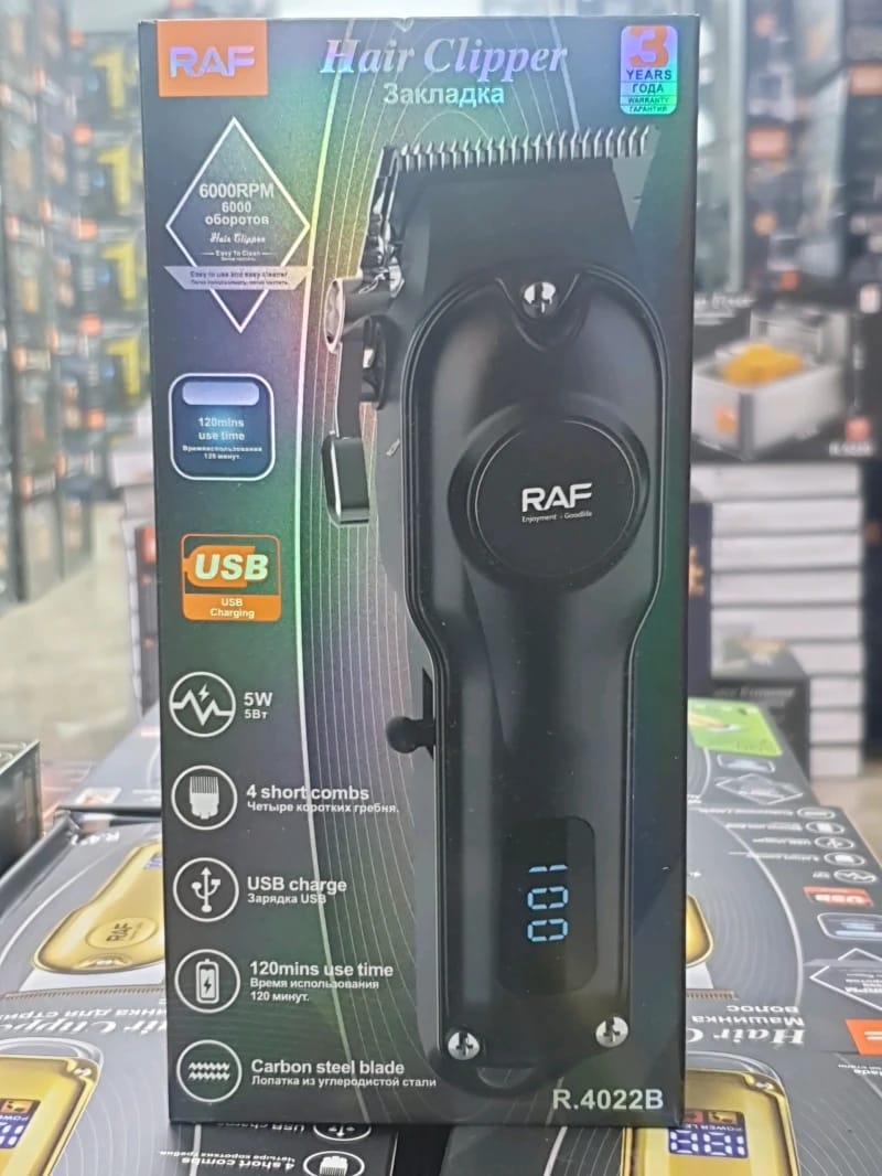 RAF Professional Hair Clipper with Modern Design for Home Use and Salons Suitable for All Hair Types and Personal Grooming Needs