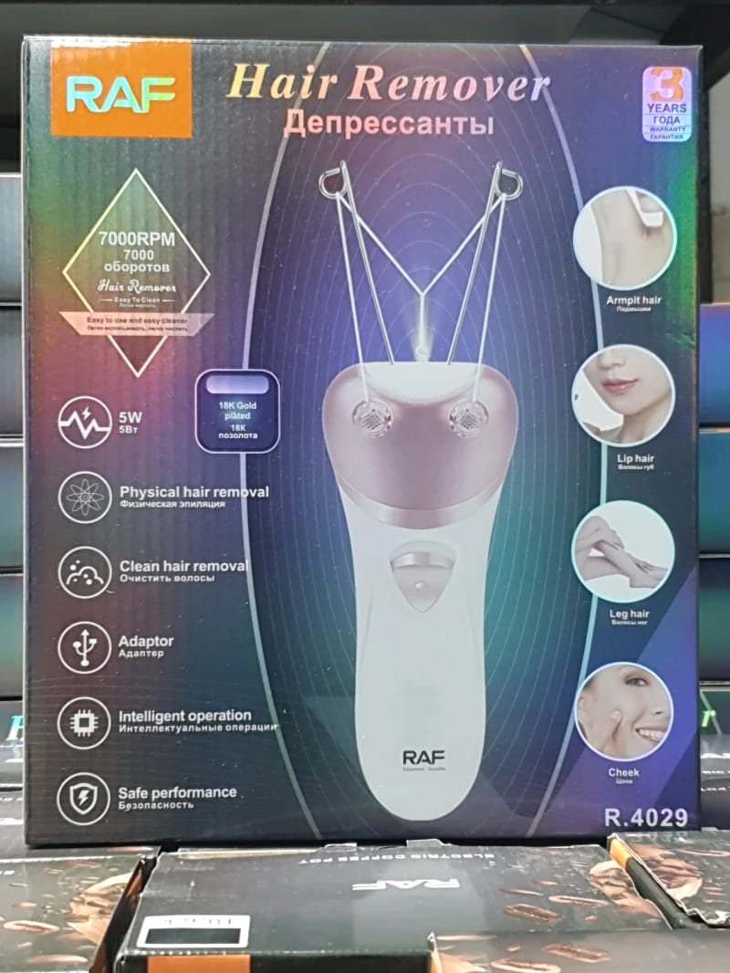 جهاز إزالة الشعر من راف، تصميم حديث، مثالي للنساء والرجال، يوفر استخدام سهل وفعالية عالية مع ضمان ثلاث سنوات.