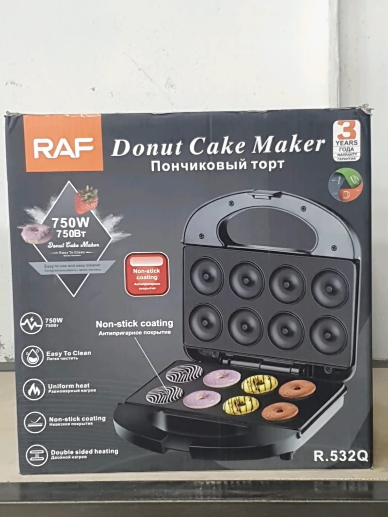 RAF Donut Cake Maker, Advanced Design for Families and Sweet Lovers. Ideal for Home Use and Confectionery Shops.
