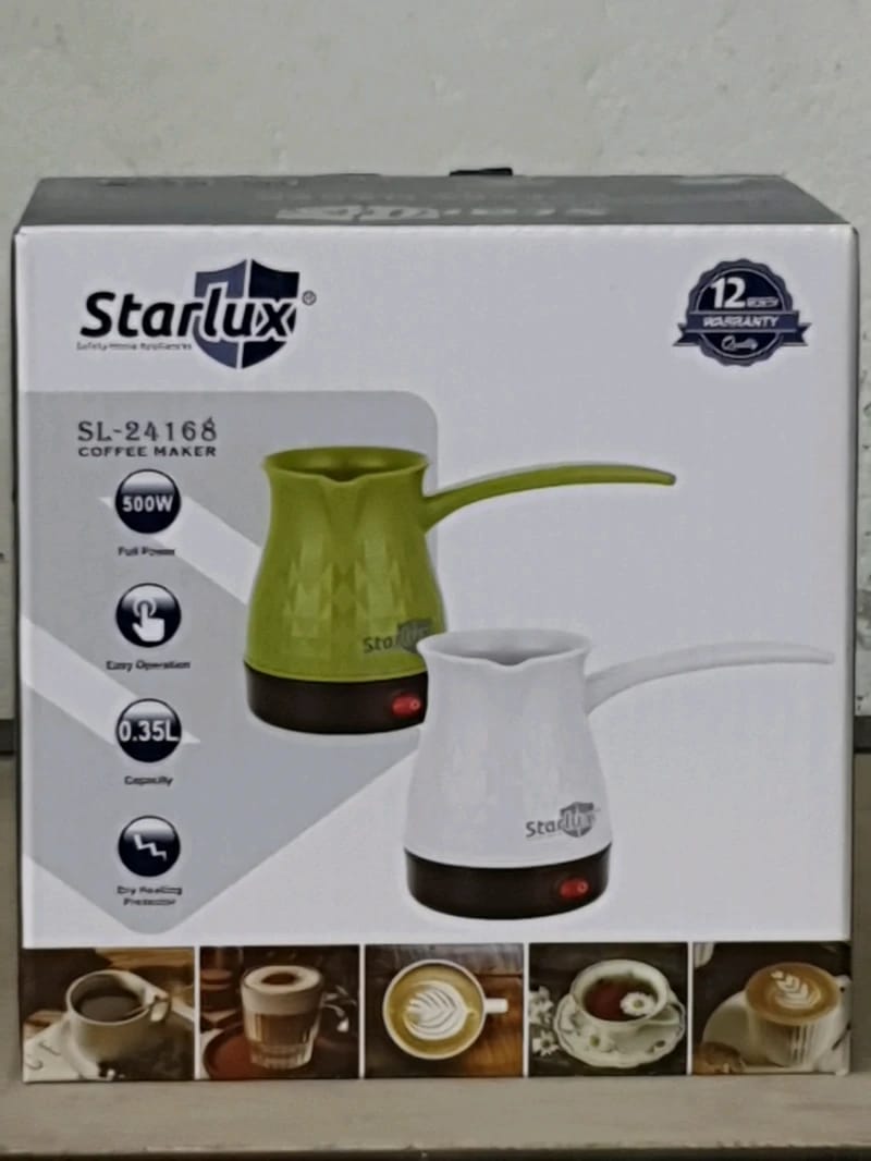 صانعة القهوة الكهربائية ستارلوكس SL-24168 بتصميم حديث وجذاب لكل عشاق القهوة والسفر وتوفير الوقت والطاقة بأناقة مدهشة