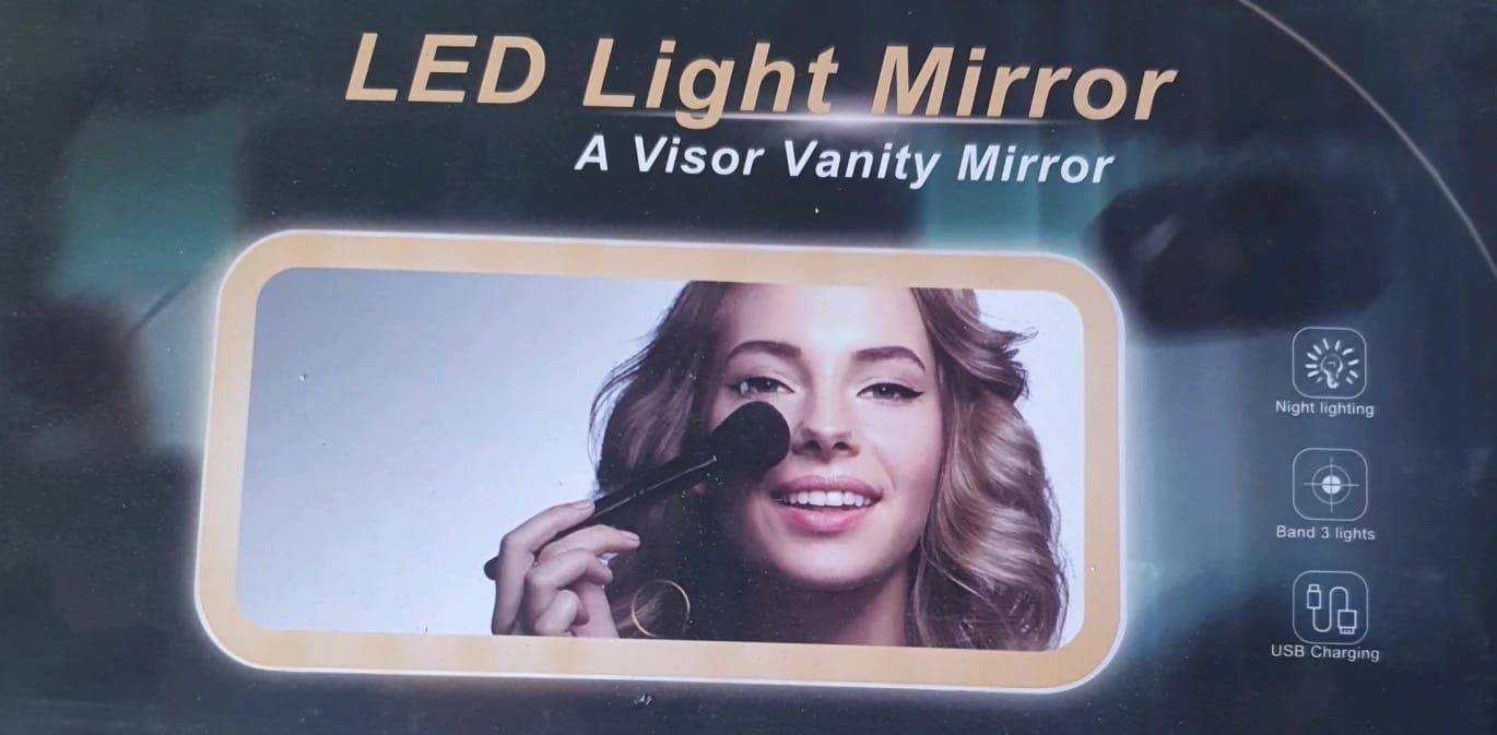 مرآة زينة بإضاءة LED مناسبة للمسافرين والرحلات مع تصميم أنيق يناسب جميع الأعمار والذوق لمختلف المناسبات والإطلالات