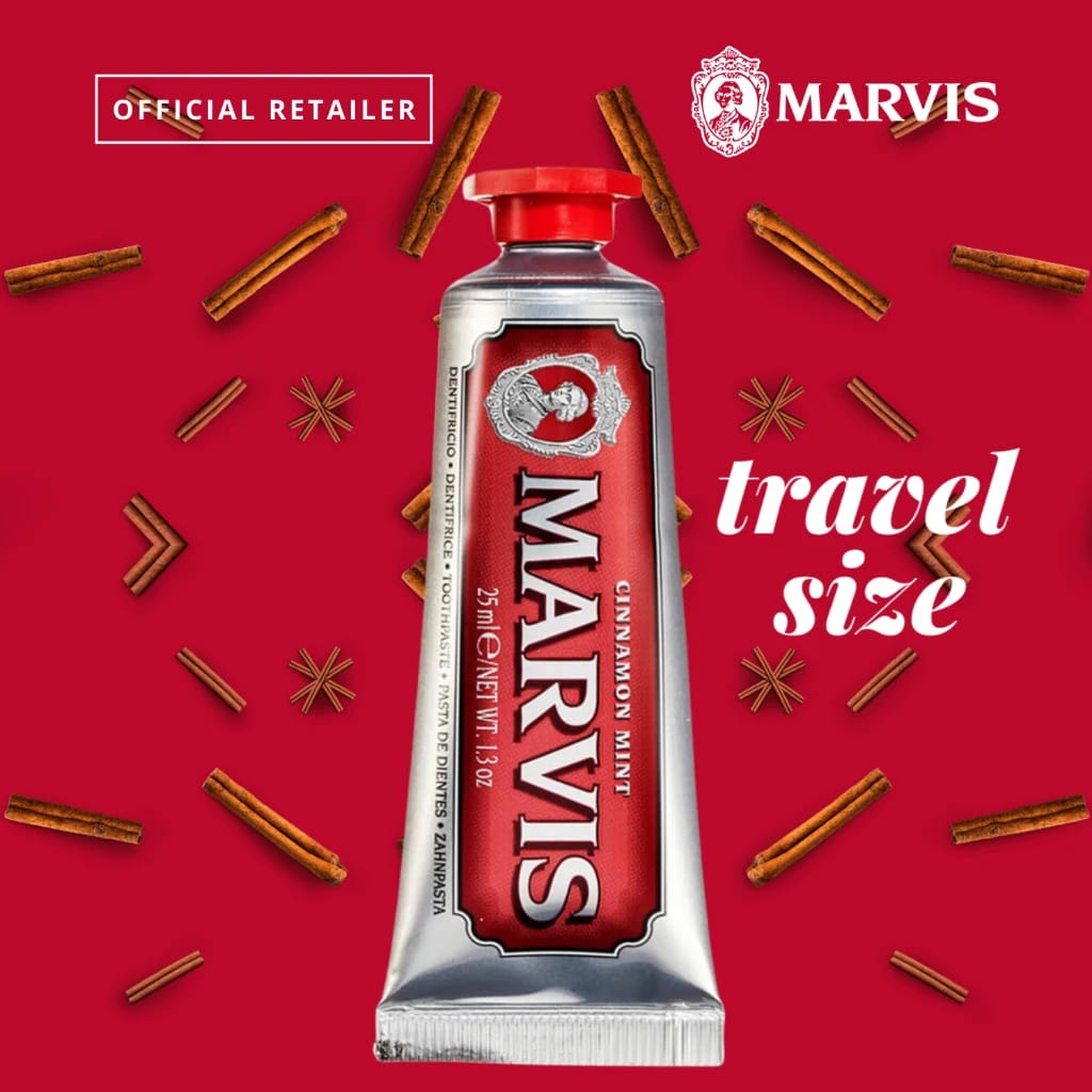 Marvis Cinnamon Mint – Luxury Toothpaste with Sweet Cinnamon and Fresh Mint for a Bold, Refreshing Clean – 25ml