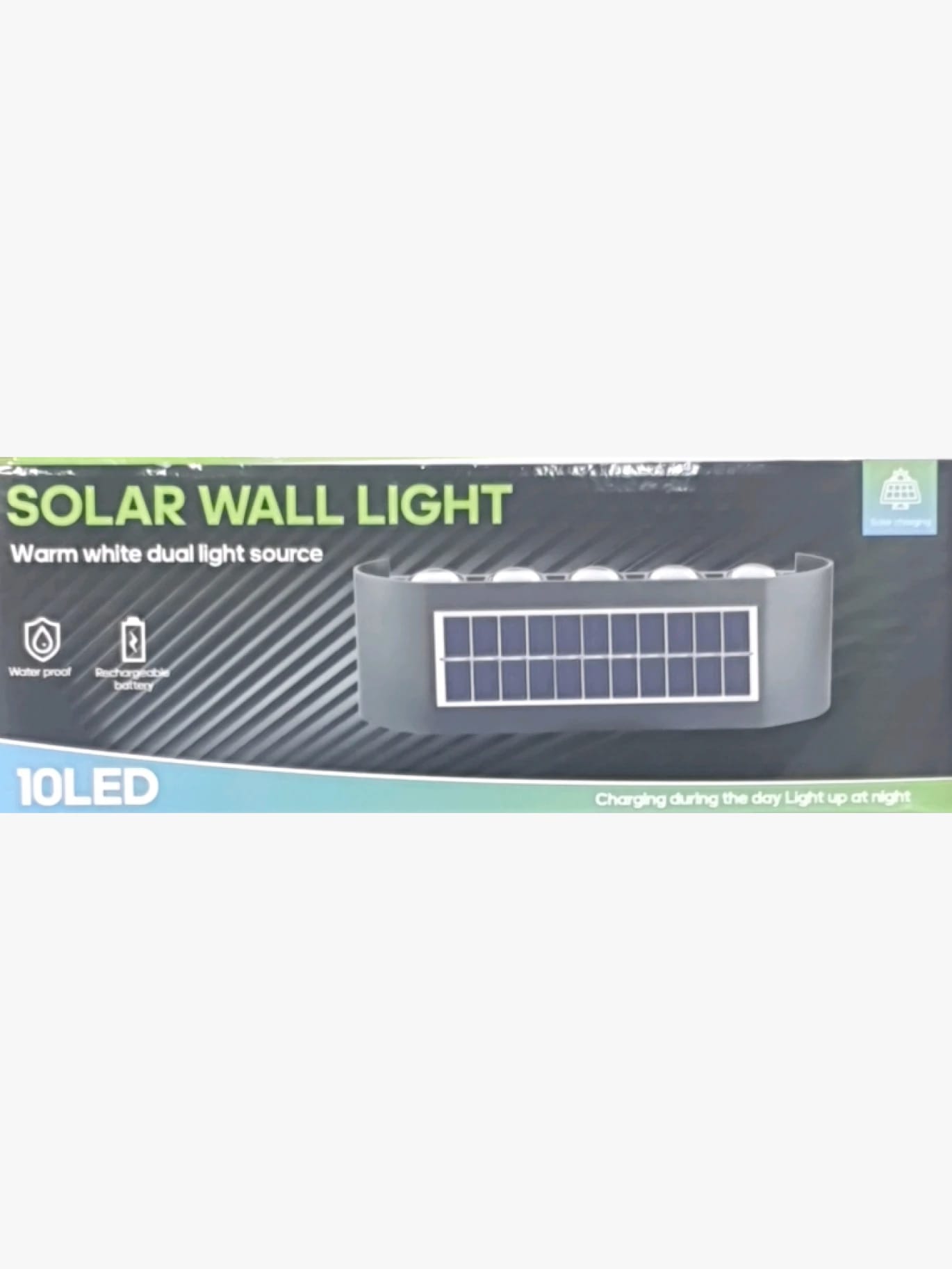 ضوء جدار شمسي LED مزدوج من العلامة التجارية الشهيرة، مصمم بإضاءة بيضاء دافئة مثالية للمنازل والحدائق والمساحات الخارجية