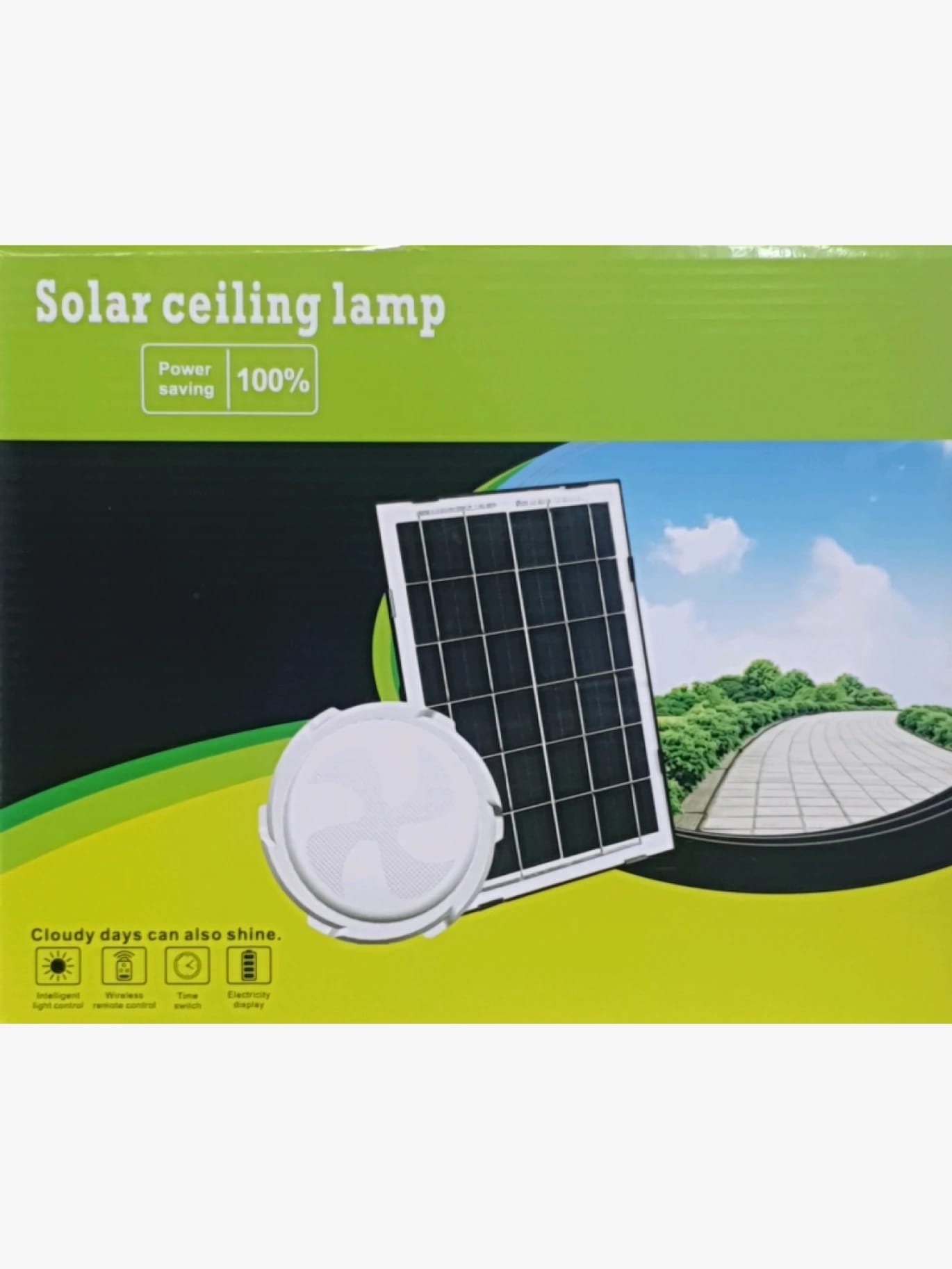 Energy-Saving Solar Ceiling Lamp for Interior Decor with Solar Panel for Easy Installation Without Wires