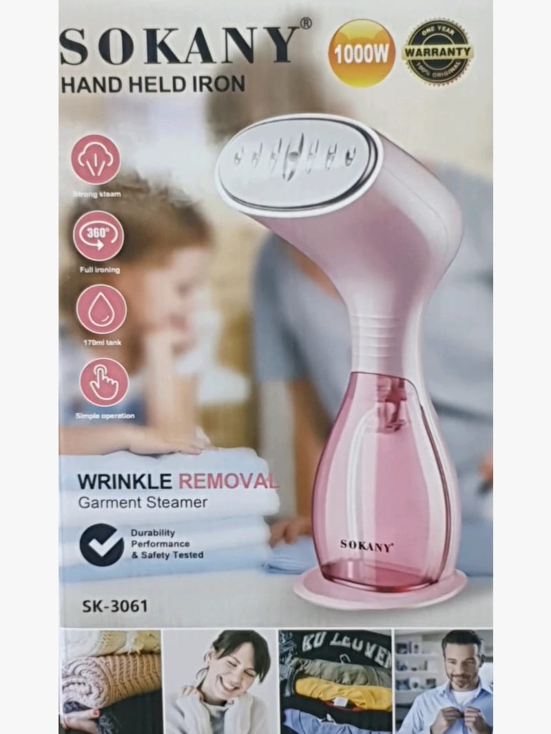 Sokany Handheld Powerful Iron, Classic Elegant Design for Fashion Enthusiasts, Perfect for Easy and Secure Quick Wrinkle Removal.