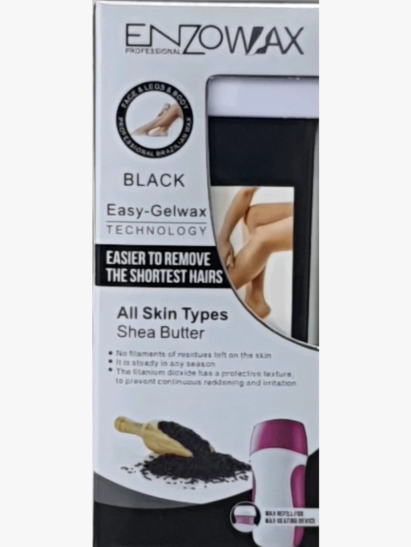 Enzo Wax Easy-Gelwax Black for All Skin Types with Shea Butter for Professional Hair Removal for Women