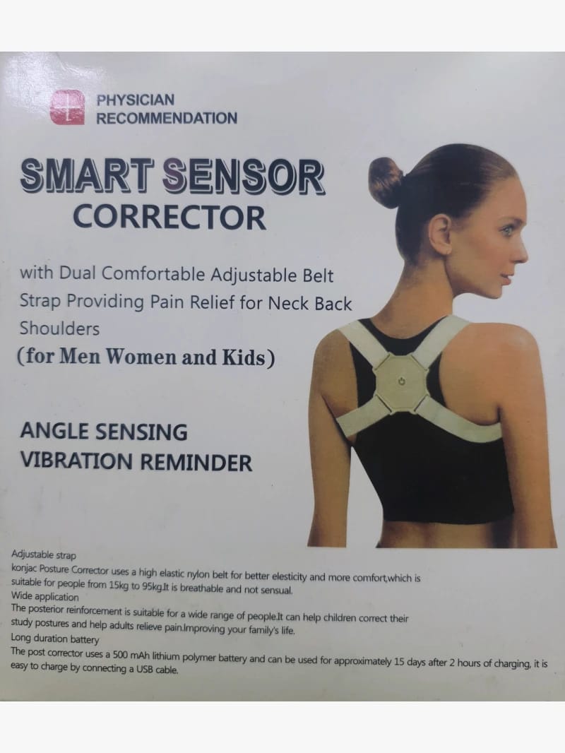 Smart Sensor Corrector Posture for Men, Women, Kids with Adjustable Comfortable Belt and Vibration Reminder for Proper Posture Alignment