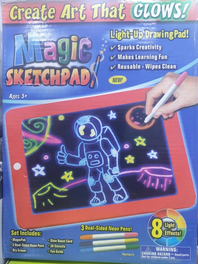 Magic Sketchpad Drawing Board for Kids with Glowing Colors and Unique Design for Creative Illuminated Art