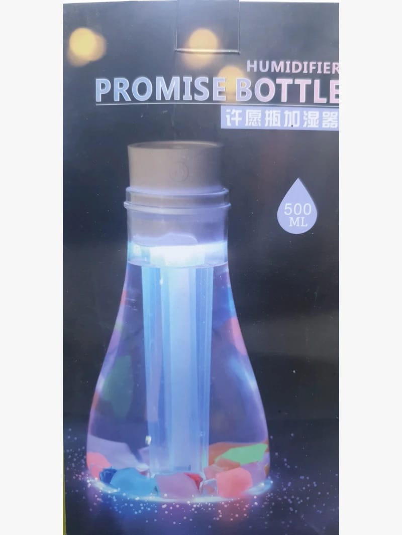 Promise Bottle Humidifier, Stylish Design, 500ml Capacity, Perfect for Homes and Offices, Modern Users
