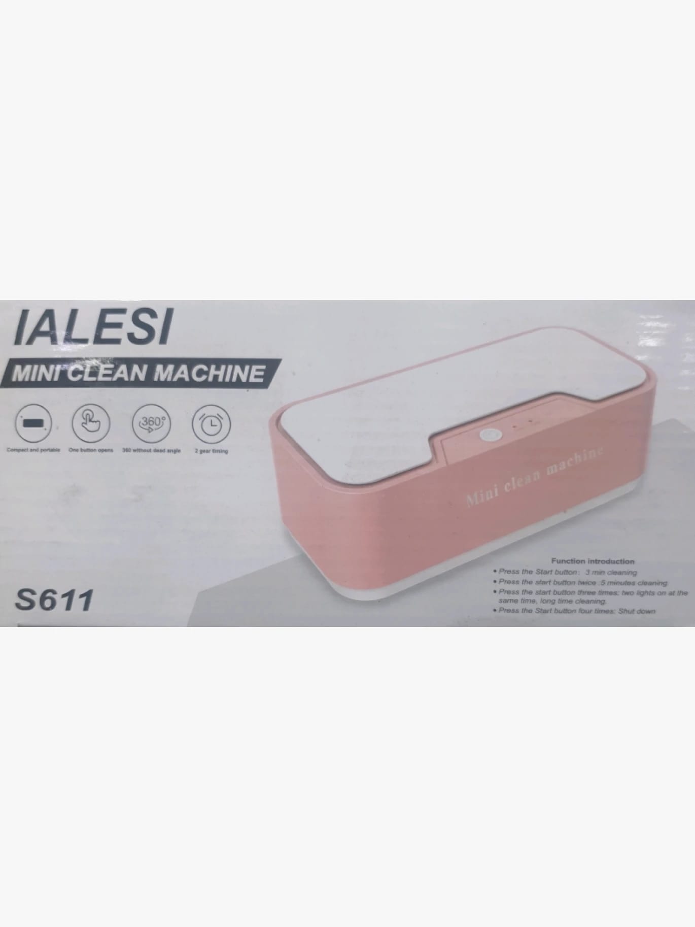 IALESI Mini Clean Machine for Personal and Household Use, Versatile Design for All Consumers, S611 Ultrasonic Cleaner Device.