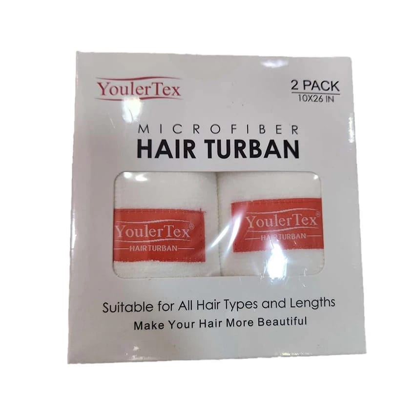 YoulerTex Microfiber Hair Towel Wrap for Women, 2 Pack 10 in
