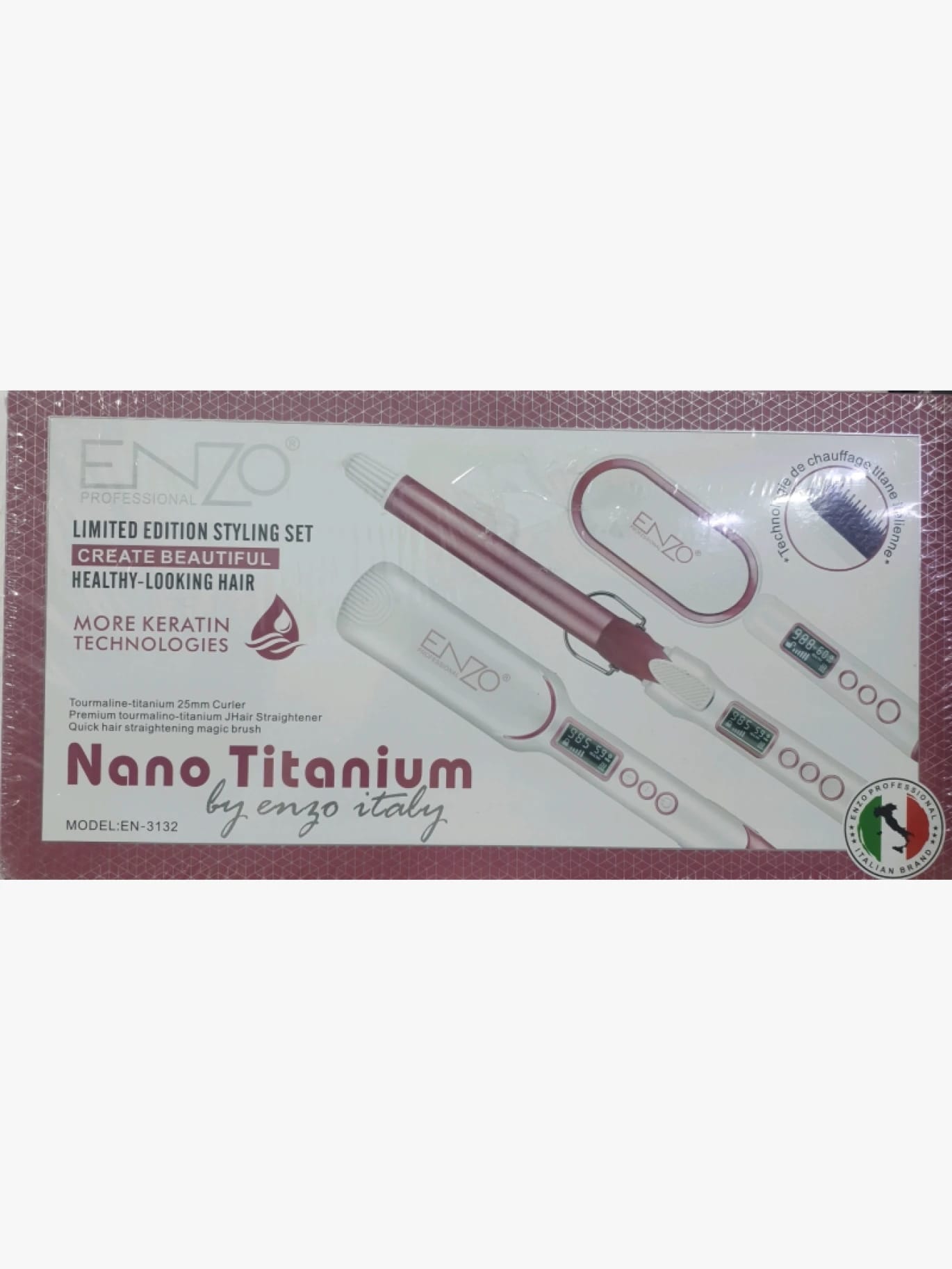 Enzo Professional Styling Set Nano Titanium for Beautiful Healthy Hair for All Hair Types for Women