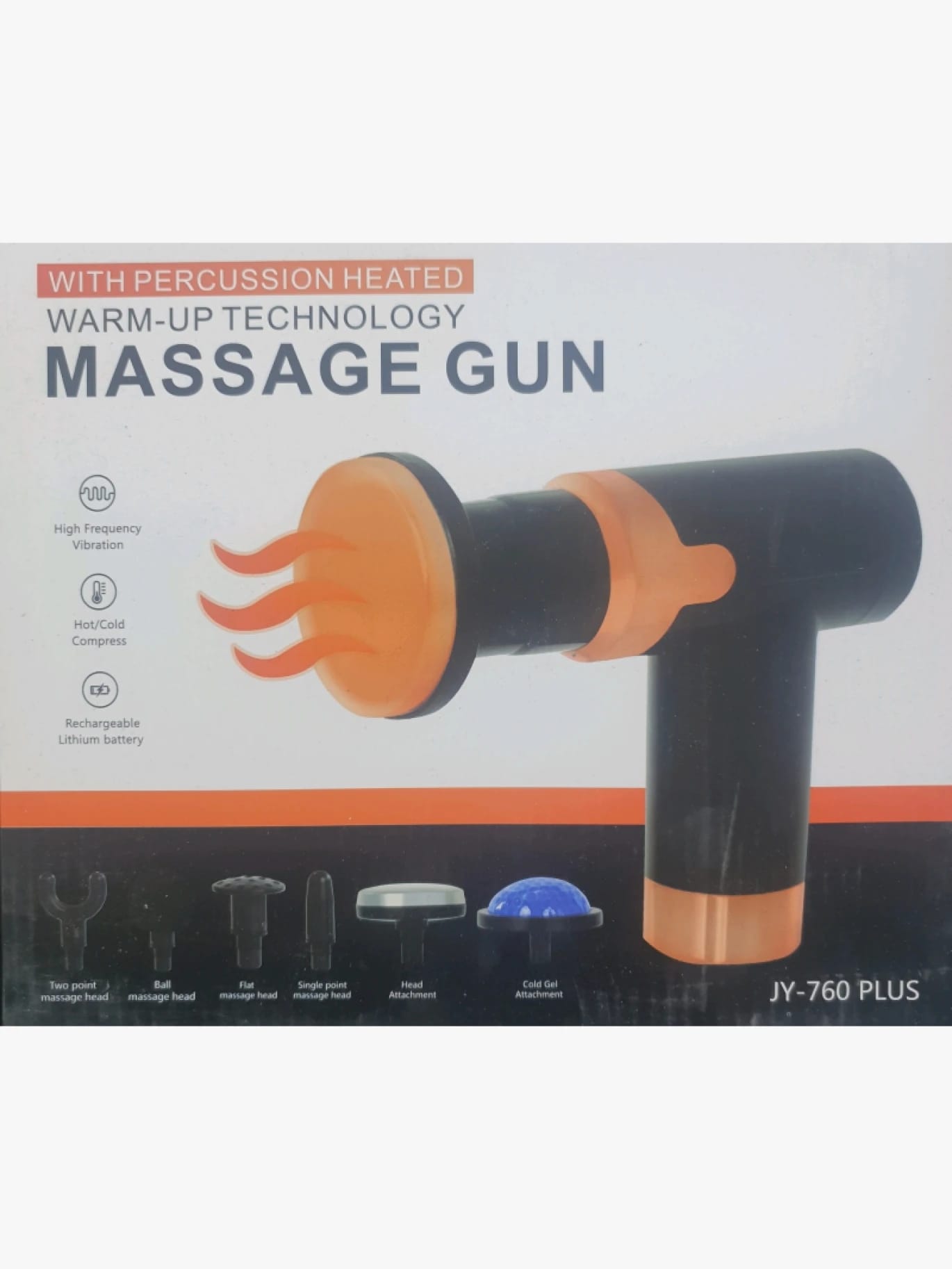 JY-760 Plus Percussion Heated Massage Gun with Advanced Warming Technology for Athletic Body