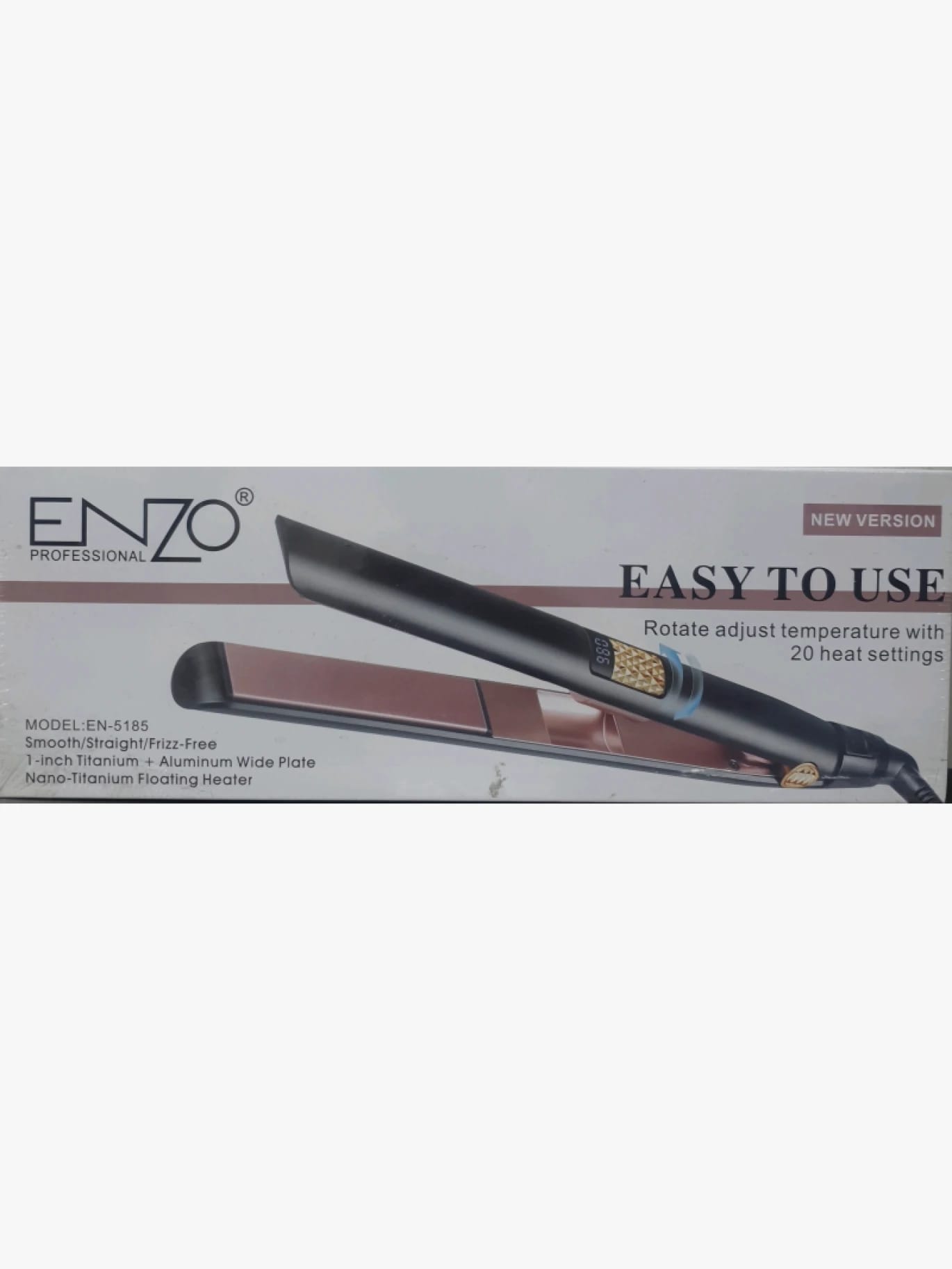 Enzo Professional Hair Straightener, Modern Design, Perfect for Women, Sleek, Anti-Frizz, Suitable for All Hair Types, Easy to Use, Adjustable Temperature, Elegant Styling, Optimal Results