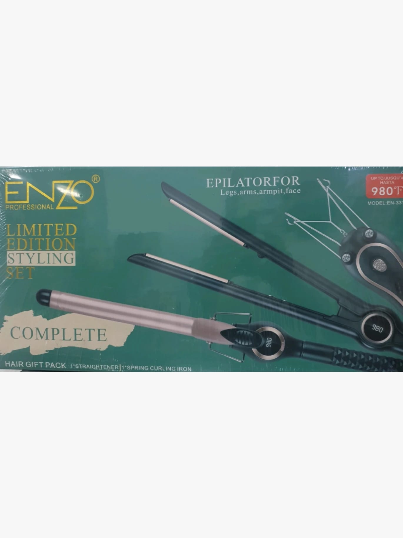 مجموعة إنزو الاحترافية المحدودة الإصدار لتصفيف الشعر للسيدات العصريات مع خاصية إزالة الشعر لجميع أجزاء الجسم