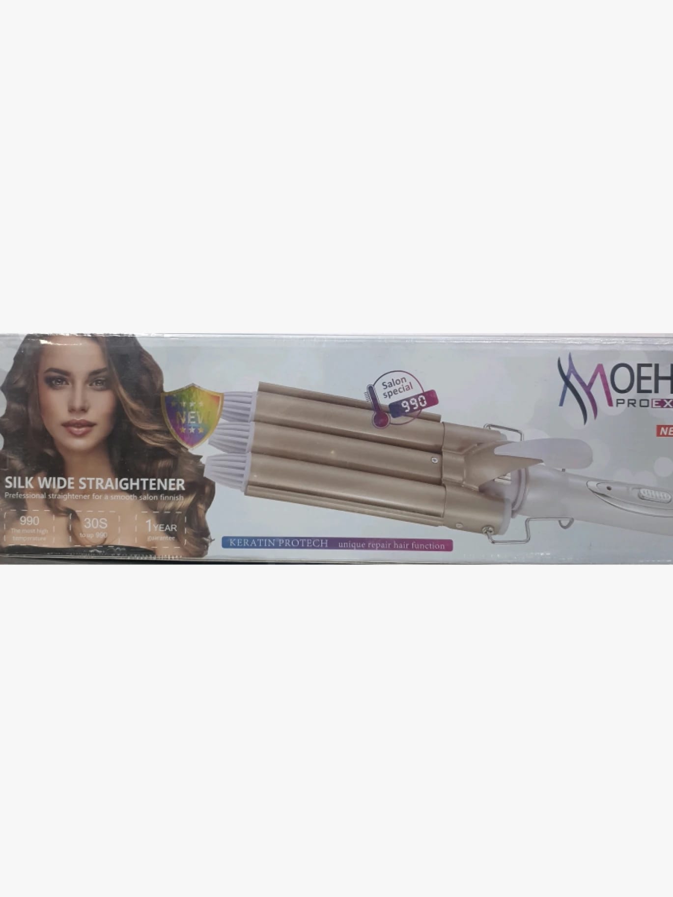 Moehair Pro Silk Wide Hair Straightener for Smoothing and Styling Hair with Unique Design Featuring Hair Protection Functionality Specially Designed for Women Seeking Luxurious Styling Experience