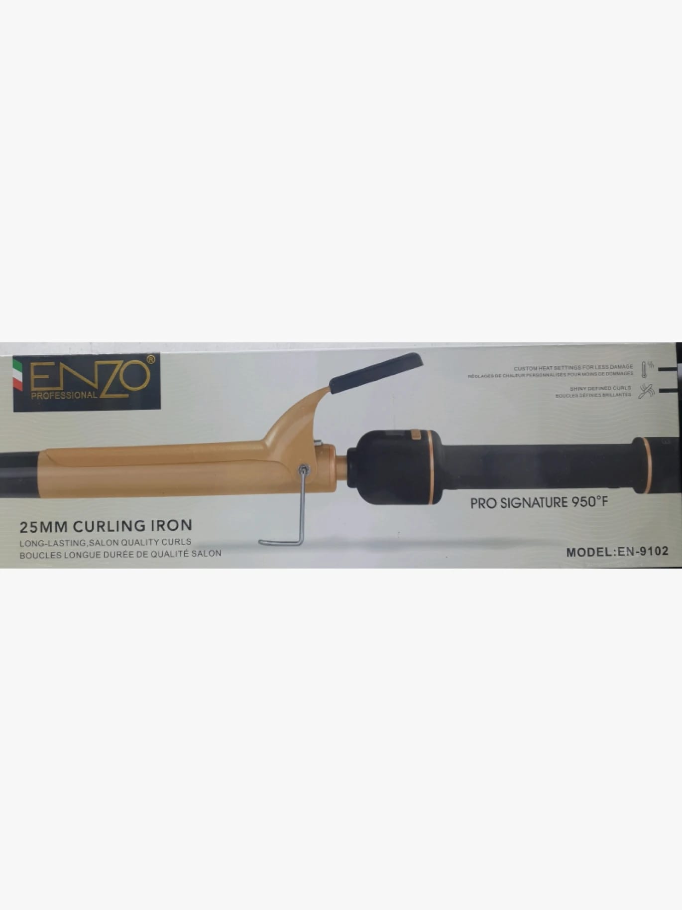 Enzo Professional 25mm Curling Iron with Fast Heating and Long-Lasting Results for Salon Stylists