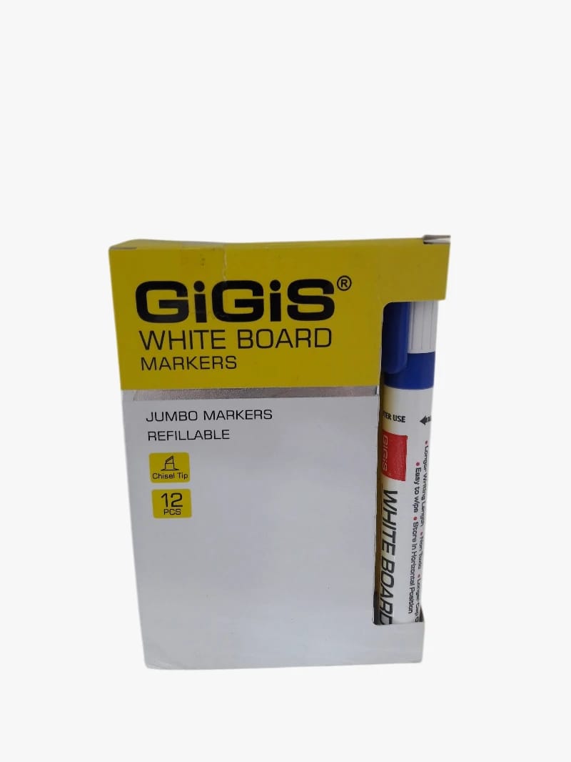 GIGIS White Board Marker, Jumbo Design for Enthusiasts of Writing and Presentations, 12-Pack for a Hassle-Free Writing Experience, Suitable for All Your Creative Needs.