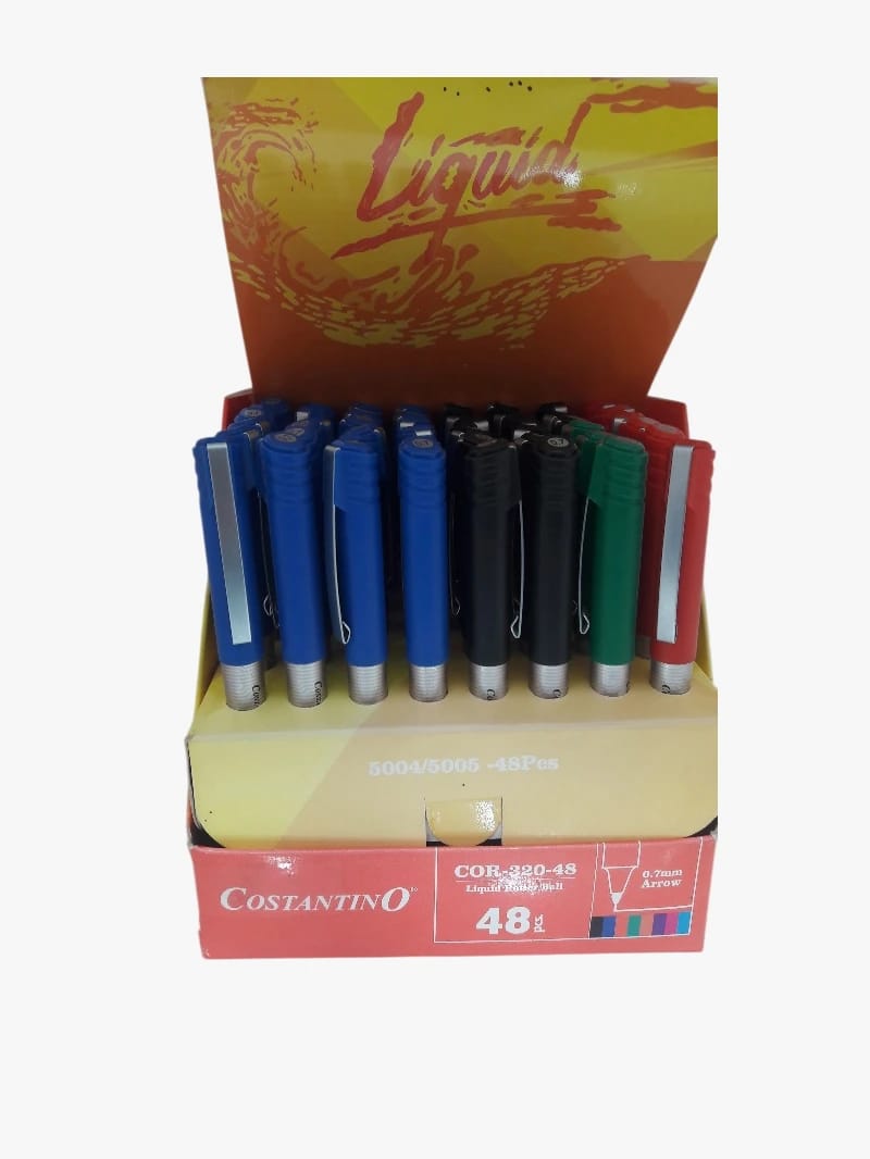 Costantino Liquid Ink Pens Professional Design High-Quality Set for Office and School, Featuring a Wide Array of Captivating Colors with 0.7mm Tip Size for Precise Flawless Lines Suitable for All Users Seeking Excellence.