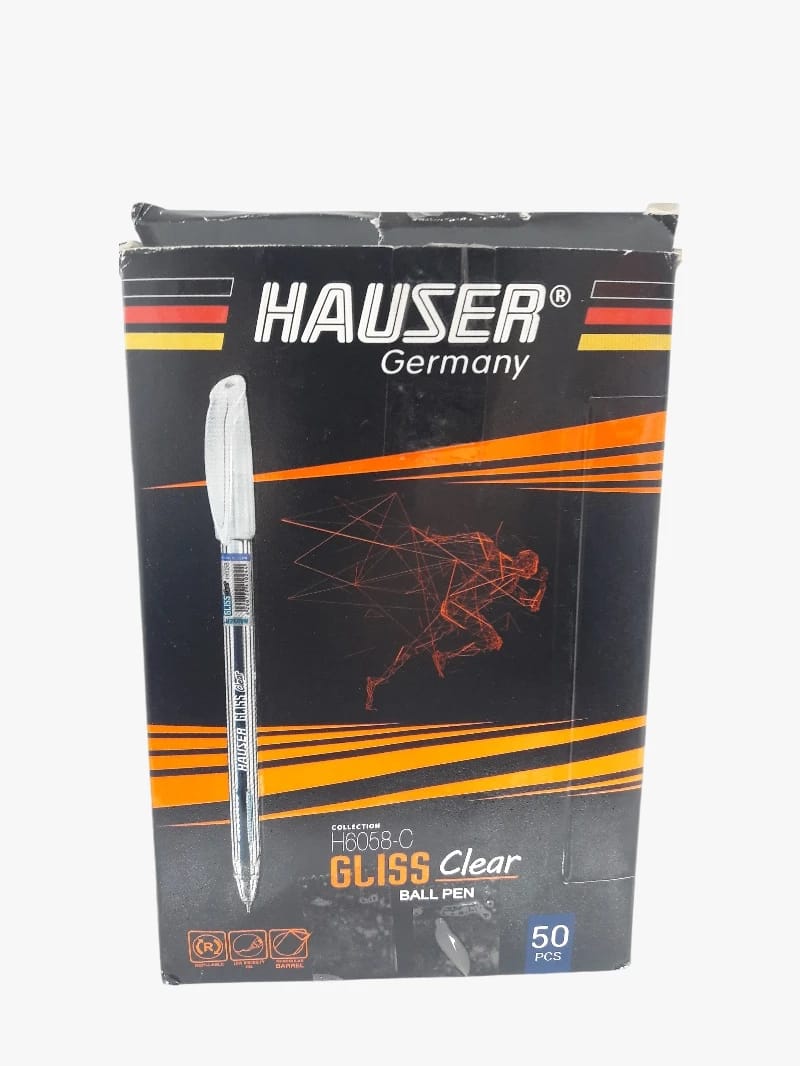 Hauser Gliss Clear Premium Ball Pen - Exceptional Design for Professionals, Writers, and Students Seeking Quality and Elegance in Everyday Writing Instruments