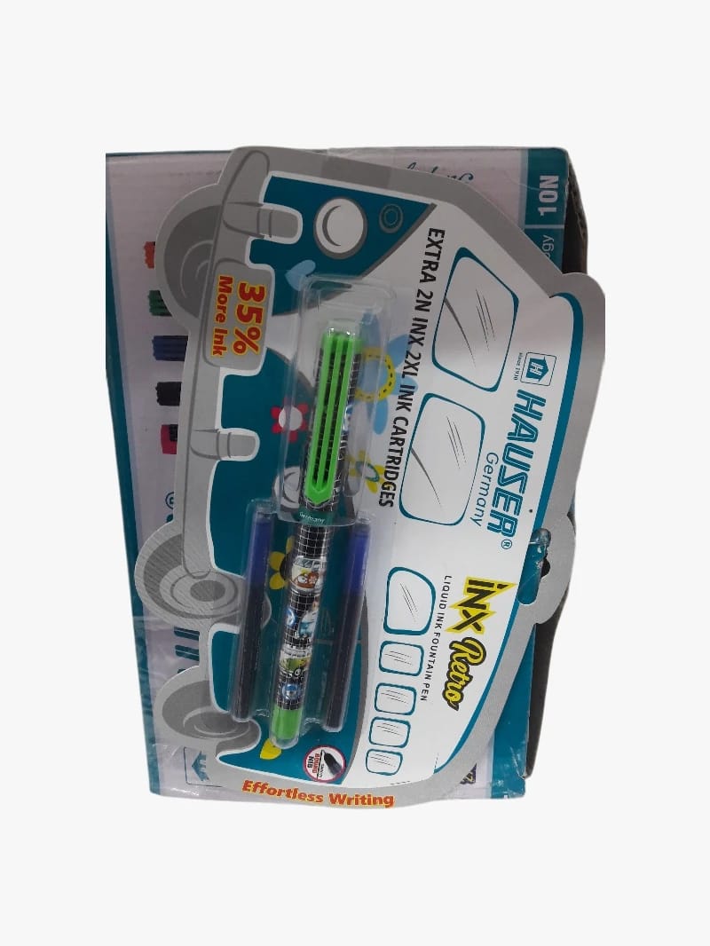 Hauser Inx Retro Liquid Ink Pen with Modern Chic Design Includes Extra Cartridges for a Highly Enjoyable Writing Experience Perfect for Students and Professionals.