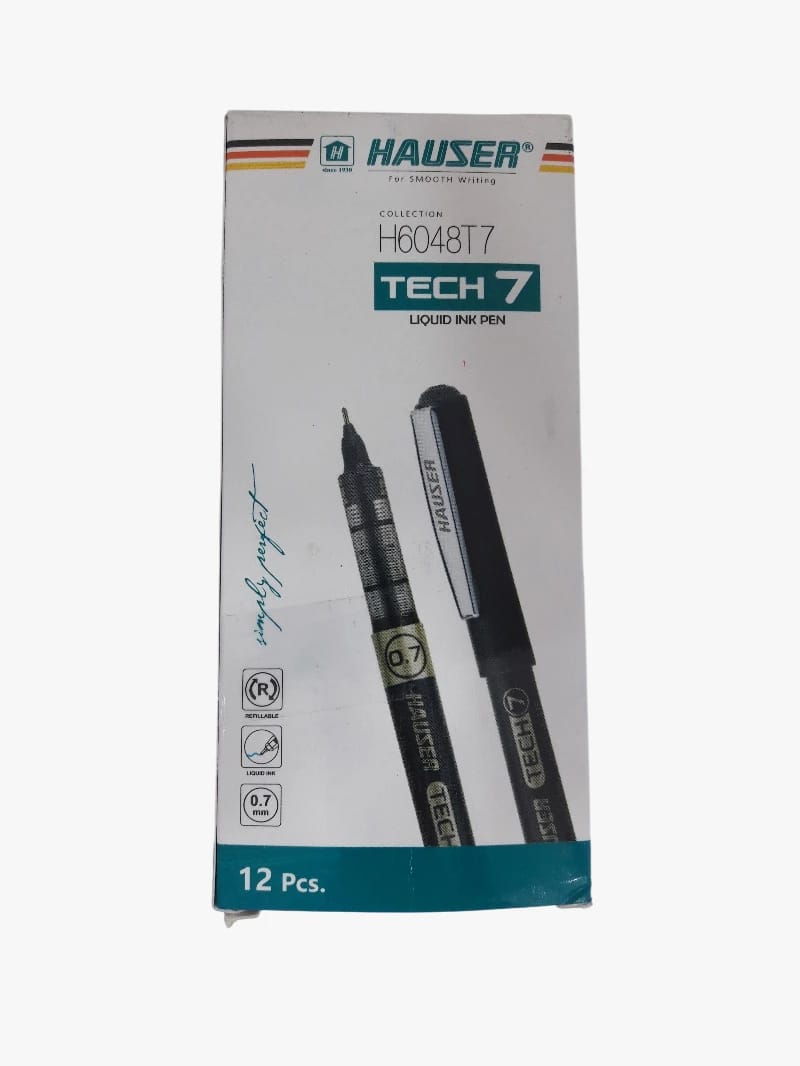 Hauser Tech 7 Liquid Ink Pens, 12 Pieces Pack, Collection H6048T7, Ideal Design for Smooth and Effortless Writing, Perfect for Professionals and Students