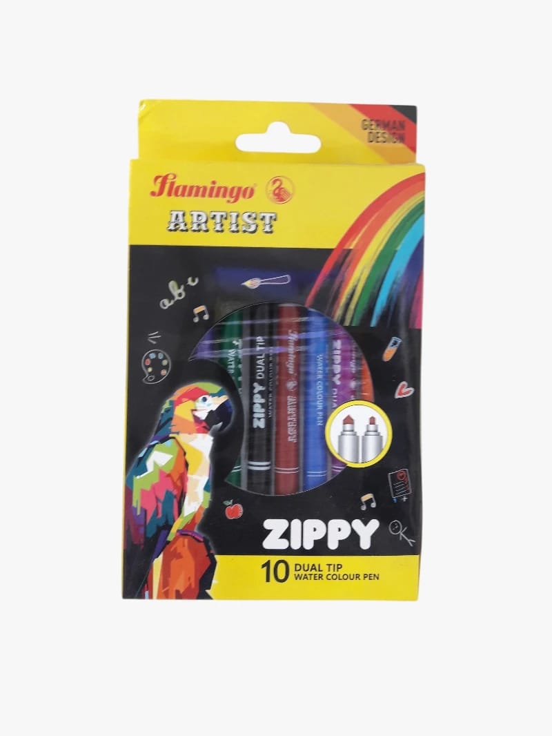 Flamingo Artist Dual Tip Water Colour Pens with Vibrant Artistic Design, Perfect for Artists and Students, Featuring a Modern German-Inspired Design for Creative Painting