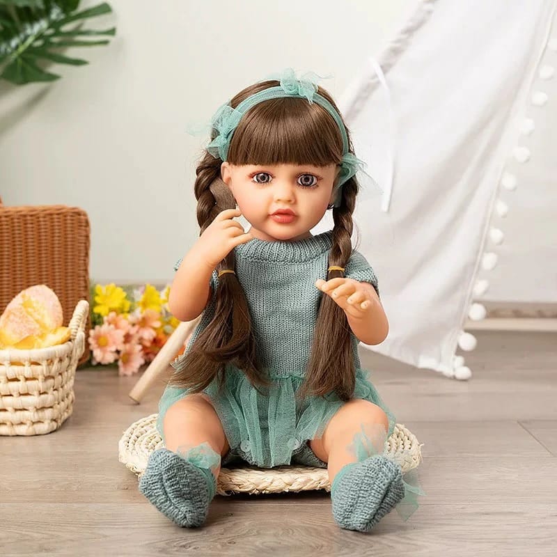 Realistic Children's Doll by Dolls Brand, Featuring Modern Design for Your Precious Child, Equipped with Attractive Blue Outfit, Perfect for Kids' Gifts and Doll Play Enthusiasts